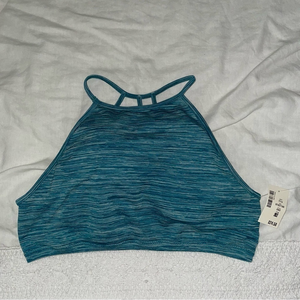 Live Love Dream LARGE Green stripes Sports Bra Padded